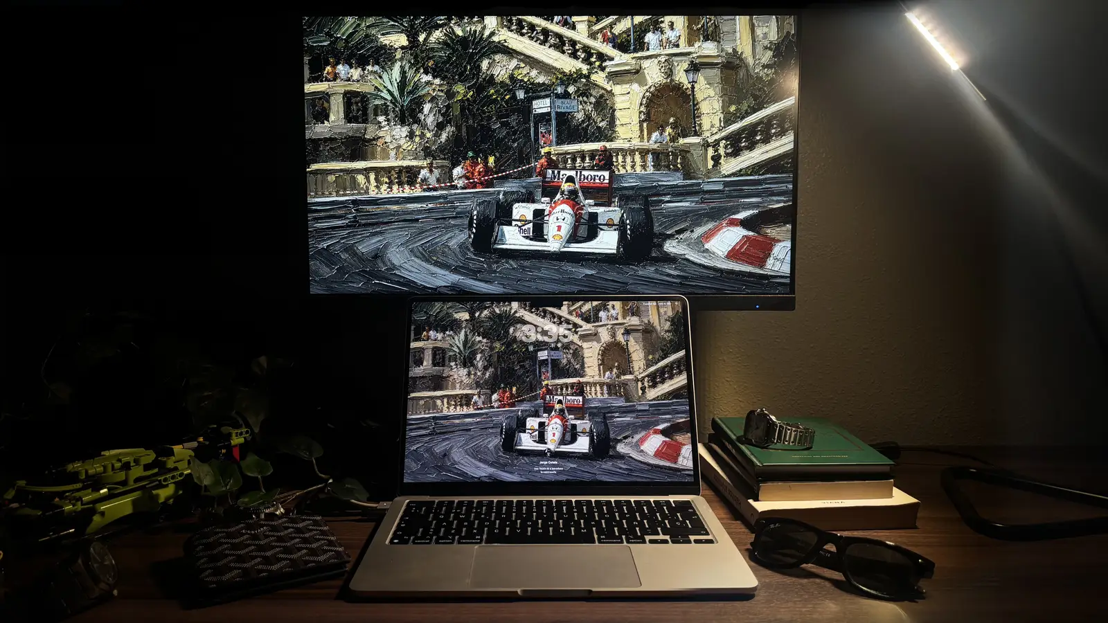 Mesmo setup com wallpaper em pintura impasto