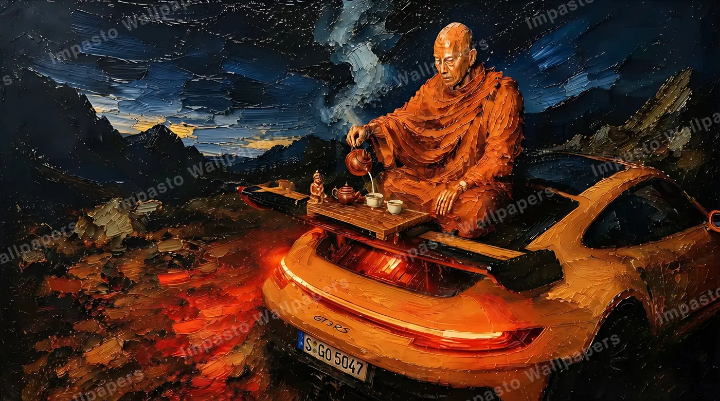 Detalhe de pintura a óleo impasto